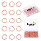 BEADIA Rose Gold Plated Jump Rings Non Tarnish 4mm 900pcs for Jewelry Making Findings - color: Rose Gold, size: 0.5x4mm