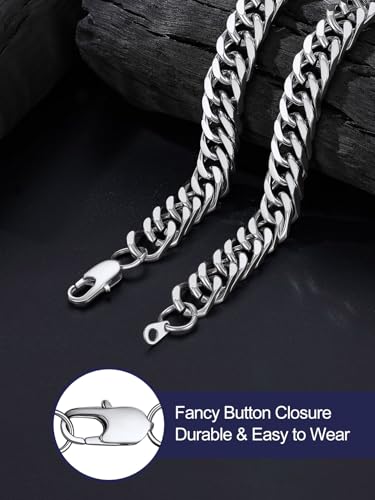 Bandmax Cuban Link Necklace for Men, Stainless Steel Chain, 5/7/10/13.5mm - color: c. 10mm Stainless, size: 18 inch