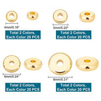 PH PandaHall 160pcs Brass Flat Round Beads, 14k Gold Heishi Spacers, 4/5/6/8mm, for Jewelry Making, DIY Necklace Bracelet Accessories - size: 4/5/6/8mm