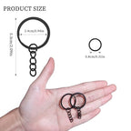 50Pcs Keychain Key Ring with Chain Bulk Split Key Chain,1.1 Inch Key Chains Parts with Open Jump Ring Connector for Jewelry Making Crafts (Black) - color: 50Pcs Black