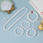 1200Pcs White Beads, Acrylic Pony Beads, 4/6/8/10/12mm Round White Bead for Bracelets, Spacer Pearl Beades, Craft Bead for Bracelet Necklace Jewelry Making - color: white