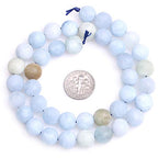 GEM-Inside Natural 10mm Aquamarine Quartz Gemstone Loose Beads Frosted Round A Grade Crystal Energy Stone Power for Jewelry Making 15" - color: Aquamarine, size: 10mm