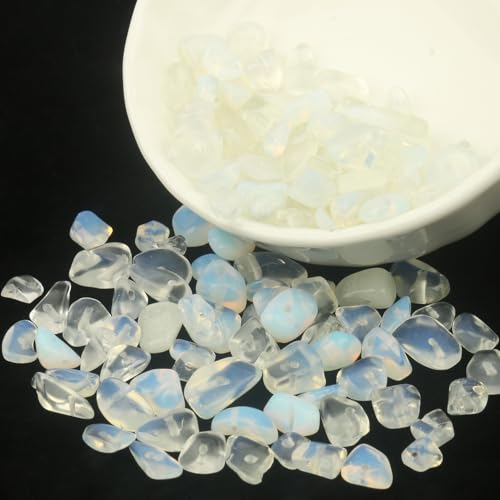 30in White Opalite Natural Chip Stone Beads 5-8mm About 230pcs, Irregular Drilled Translucent White Bead for Bracelets Jewelry Making Supplies for Adults, DIY Crafts. - color: Opalite