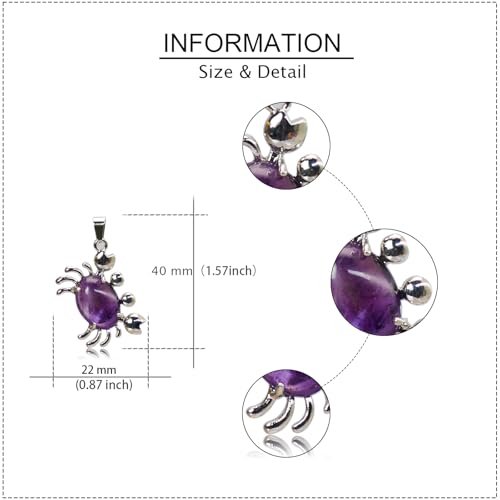 6 Pieces Crab Pendants Crystal Natural Stone Alloy Crab Charm for Jewelry Making Necklace - color: 6pcs Crab Pendants