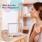Kenning 12 Pcs Small Velvet Travel Jewelry Box Mini Jewelry Case Portable Organizer Pouch Bridesmaid Proposal Gift for Women(Square) - style: Square