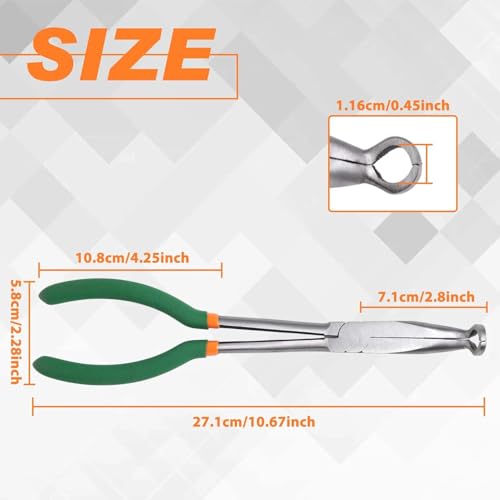 SPEEDWOX Long Reach Hose Grip Pliers 90 Degree Circle Plier Serrated Jaws Ring Nose Spark Plug Removal Tool for Hard to Reach Narrow Spaces High Leverage Reduce Efforts Non-slip Handle - style: 90° Hose Grip Pliers