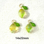 50pcs Glass Pendant Charms - Multicolor Theme Drops for Necklace Craft, Jewelry Making Supplies (Various Styles) - style: Lemon Lime