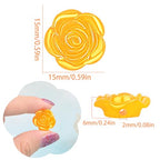 100pcs Rose Flower Beads ABS Plastic Roseflower Shape Spacer Beads Cute Roses Loose Beads Accessories for DIY Friendship Bracelet Necklace Jewelry Making Supplies, Golden Yellow - color: Golden Yellow