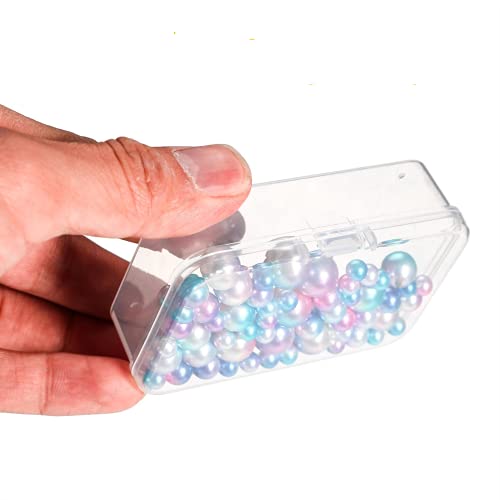 Jetec 6 Pieces Mini Plastic Clear Beads Storage Containers Box for Collecting Small Items, Beads, Jewelry, Business Cards, Game Pieces, Crafts (2.9 x 2.9 x 1 Inch) - size: 2.9 x 2.9 x 1 Inch