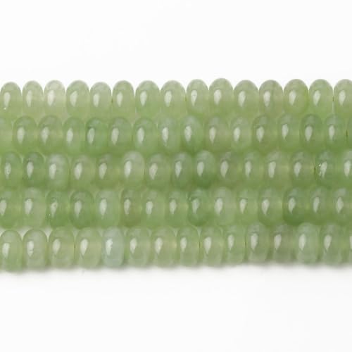 Songxi 5x8mm Natural Green Aventurine Stone Rondelle Beads, 75PCS Spacer Round Loose Abacus Beads for Jewelry Making, for Bracelet Necklace Earrings, Arts and Crafts - color: Green Aventurine