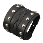 GelConnie Leather Cuff Bracelet Punk Braided Bracelets Rock Leather Wristbands Faux Mens Leather Bracelet Gothic Viking Bangle Adjustable Wrap Bracelet for Women,Men - color: Leather Bracelet Wristband