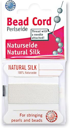 Griffin Bead Cord 100% Natural Silk White #8