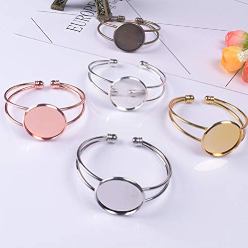 EXCEART Y Shape Bracelet Bottom Holder Round Plate 1.96In Diy Jewelry Making Beading Tray Craft Tool for Wrist Chain Display Set of 6 - color: Silver, size: 5*2cm