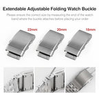TACTICAL FROG Watch Clasps Stainless Steel Watchband Milled Clasp Folding Deployment Clasp Replacement for Watch Strap 18mm/20mm/22mm - color: Sliver / 18mm