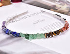 JIC Gem 7 Chakra Crystals Crown Raw Quartz Headband Handmade Tiara Natural Chip Stone Headpiece Women Girls for Wedding Parties - color: 7 Chakra