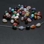 40 Pcs Healing Loose Beads Fat Water Drop Shape Polished Natural Necklace Stone Pendants Crystal Charms for Jewelry Making DIY Craft - color: fat water drop
