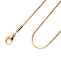 555Jewelry 1.2mm Stainless Steel Snake Chain Necklace for Men & Women, 16-28 Inch - color: Rose Gold