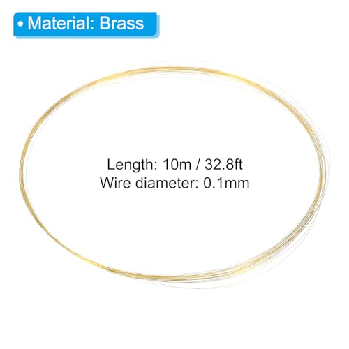 PATIKIL Half Hard Brass Wire, 4Pcs 38Gauge/0.1mm Diameter 10m/32.8ft Pure Craft Wire for Jewelry Making Beading Garden Plants - size: 38Gauge/0.1mm