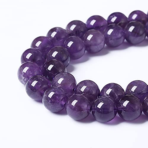 4mm 90pcs AAAAAA Natural Amethyst Purple Crystal Quartz Beads Gemstones Round Stone Beads for Jewelry Making DIY Women's Bracelet Necklace, Earrings (Amethyst, 4mm) - color: Amethyst, size: 4mm
