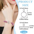 5 Sets Toggle Clasps for Jewelry Making, Stainless Steel OT Toggle Jewelry Clasps, T-Bar Round Ring Closure Connectors for DIY Bracelet Necklace Anklet- Silver - color: Silver-A Style