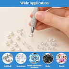 Piercing Ball Grabber,Tweezer Jewelry Bead Grabber Tweezers Holder Prong Holder Tool with 4 claws for soldering welding [short]