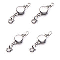 Zpsolution Locking Magnetic Jewelry Clasp Magnetic Necklace Clasps and Closures Bracelet Extender for Jewelry Making - color: Round 4pcs Silver