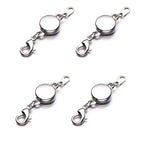 Zpsolution Locking Magnetic Jewelry Clasp Magnetic Necklace Clasps and Closures Bracelet Extender for Jewelry Making - color: Round 4pcs Silver