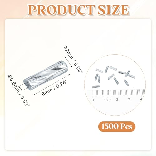 uxcell 1500Pcs Glass Bugle Seed Beads, 6x2mm Mini Long Tube Seed Beads Tube Loose Glass Seed Spacer Bead for DIY Earring Bracelets Necklace Jewelry Making Embroidery, Ice Blue - color: Ice Blue