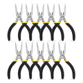 BOOSDEN 5" Small Needle Nose Pliers 10 Pack, Mini Needle Nose Plier with Wire Cutters, Spring Loaded Needle Nose Pliers for Jewelry, Crafts, Electronics - size: 5" (10 Pack)
