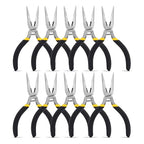 BOOSDEN 5" Small Needle Nose Pliers 10 Pack, Mini Needle Nose Plier with Wire Cutters, Spring Loaded Needle Nose Pliers for Jewelry, Crafts, Electronics - size: 5" (10 Pack)