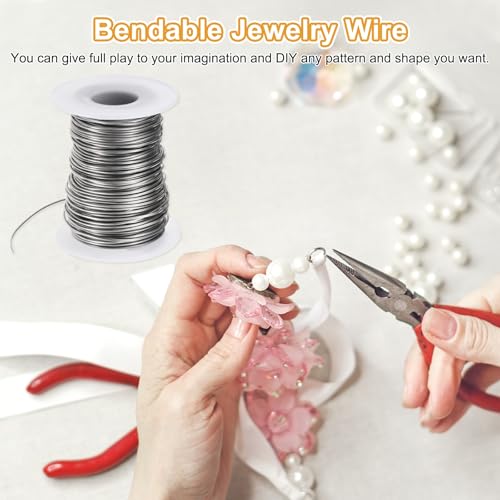 M METERXITY 17 Gauge Stainless Steel Craft Wire, 1.2mm 131 ft Bendable Floral Snare Wire for Jewelry Making/Sculpting/Armature Crafting/Floral Bonsai/DIY Crafts - size: 17 Gauge X 131 Ft
