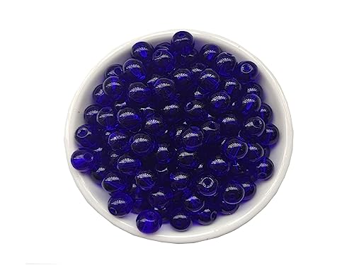 Glass Beads 6mm 140pcs Round Smooth Loose Beads for Bracelet Necklace Jewelry Making Craft DIY（6mm, 50605 Dark Blue） - color: Dark Blue, size: 6mm