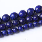 Lapis Lazuli Beads Gemstone Round Crystal Energy Jade Beads Stone Beads for Jewelry Making DIY Bracelet Necklace Jewelry Making 1 Strand 15.5inch 35PCS 10MM - color: Lapis lazuli Beads, size: 10MM