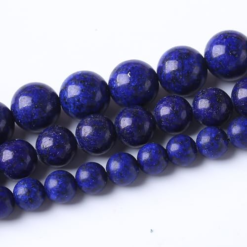 Lapis Lazuli Beads Gemstone Round Crystal Energy Jade Beads Stone Beads for Jewelry Making DIY Bracelet Necklace Jewelry Making 1 Strand 15.5inch 45PCS 8MM - color: Lapis lazuli Beads, size: 8MM