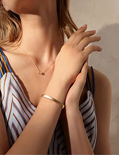 WOWORAMA Adjustable Slider Bracelets for Women Bar Friendship Bangle Bracelet for Women Gold/White Gold/Rose Gold Bolo Bracelet - color: Polished Bar-Gold