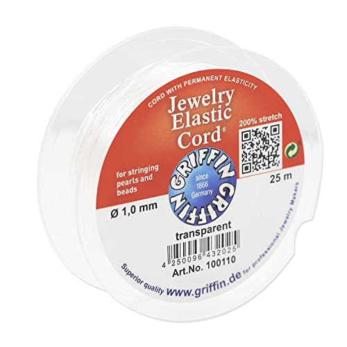 Griffin Jewelry Elastic Cord 1.0mm Transparent (25 Meters)