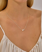 Pearl Necklace for Women- 14K Gold-plated/White Gold-plated Dainty Pearl Necklace for Women - color: Gold CZ pearl 372