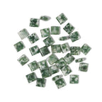 Natural Green Point Stone Beads, Each Approximately 5x5x2mm Square 2-Hole Spacer Bead, are Used to Make Bracelets, Earrings, Necklaces, with Each String Measuring 15-16 Inches - color: Green Point