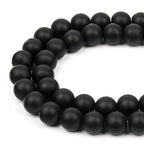 HAAMIIQII 6mm Natural Matte Black Onyx Beads Round Gemstone Loose Beads for Jewelry Making 2 Strands (120-130pcs) - color: Matte Black Onyx, size: 6mm (120-130pcs)