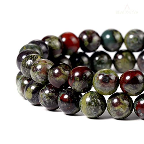 Natural Stone Beads 100pcs 6mm Dragon Blood Stone Round Genuine Stone Beading Loose Gemstone Hole Size 1mm DIY Smooth Beads for Bracelet Necklace Earrings Jewelry Making (Dragon Blood Stone Red,6mm) - color: Dragon Blood Stone Red, size: 6mm