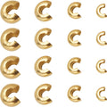 SUNNYCLUE 1 Box 80Pcs 3mm 4mm 5mm 6mm Stainless Steel Crimp Bead Covers Gold Crimp Knot Covers Small Open Side Half Round End Caps Metal Spacers for Jewelry Making DIY Bracelets Necklace