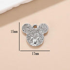 16-Pcs Crystal Jewelry Making Charms Silver Pendant Charm For Women Making Jewelry Crafts Rhinestone Charms - color: Bear