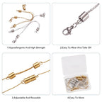 Pandahall 6Pcs Stainless Steel Chain Extenders Thin Snake Chains Adjustable Necklace Extender Chains with Lobster Clasps for Bracelet Necklace Jewelry Making, 3.93-6.30 inch