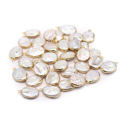 5 Pcs Natural Pearl Pendants Irregular Freshwater Pearl Pendant Charms for Jewelry Making Necklace Bracelet DIY Gift - color: oval