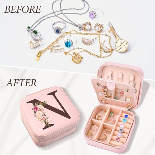 Inngeroo Personalized Gifts for Women, Mothers Day Mom Gifts Teacher Appreciation Gifts Travel Jewelry Case Box Organizer for Wife Daughter Aunt Friend Grandma… - style: N