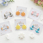 Nautical & Summer Fun Polymer Clay Cutters Set - 9pcs Coastal Shapes Including Lighthouse, Anchor, Ship Wheel, Ice Cream & Sunglasses for DIY Earring Jewelry, Soft Clay Crafts & Scrapbooking - color: Q color