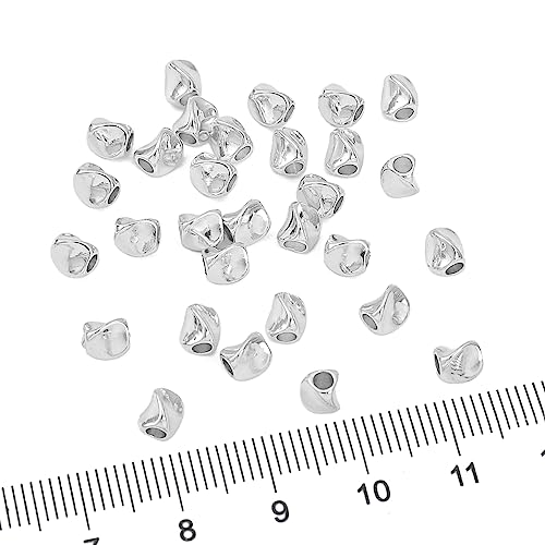 BEADIA Silver Plated Twisted Spacer Beads 4x5mm 30pcs for Jewelry Making Findings Non Tarnish - color: Silver, size: 4x5mm Twisted