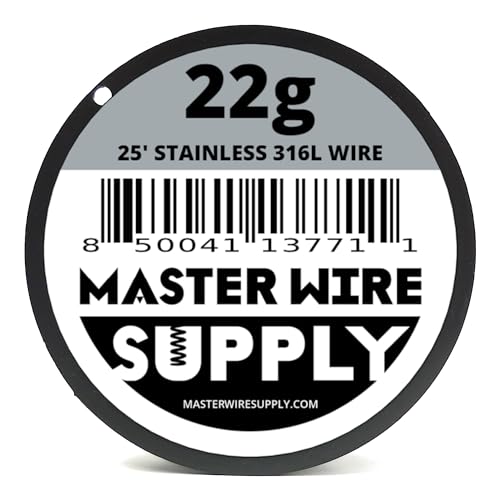 Stainless Steel 316L - 25' - 22 Gauge Wire - 25ft - 0.65mm - 0.025in - Master Wire Supply - Made in USA