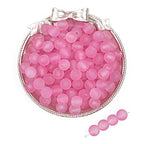 230PCS 8mm Acrylic Round Beads - Matte Rose Red Frosted Beads for Jewelry, Craft, and Necklace Making - color: Rose Red, size: 8MM