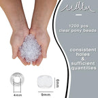 MIIIM 1200PCS 6x9mm Clear Pony Beads Bulk, Kandi Beads for Bracelets Making Kit, Hair Braids Craft for Jewelry Making (Clear) - color: Z1-Clear